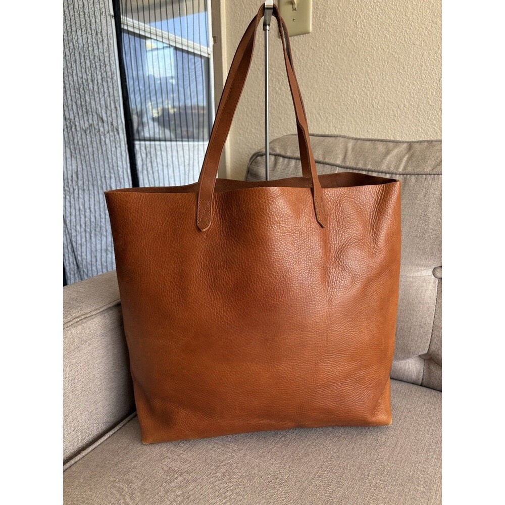 Madewell The Transport Tote Leather Shoulder Bag English Saddle Size Large